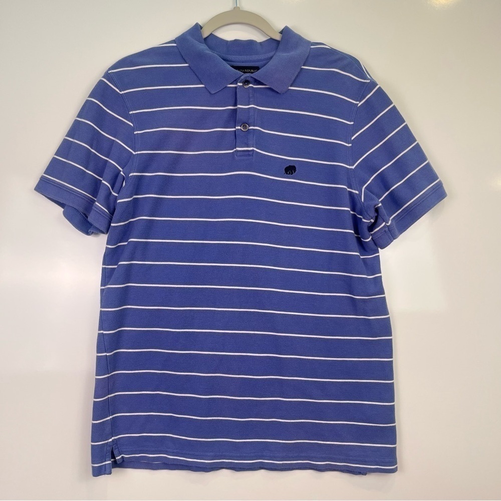 2/$30 Banana Republic Elephant Blue Striped Polo Shirt
